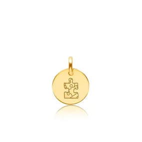 14k Gold Engravable Autism Puzzle Piece