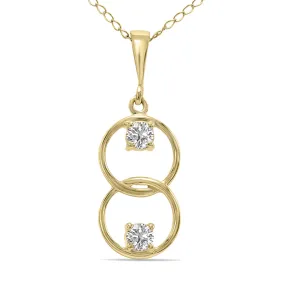 1/5 Ctw Circle Lab Grown Diamond Pendant In 10K Yellow Gold (F-G Color, Vs1- Vs2 Clarity)