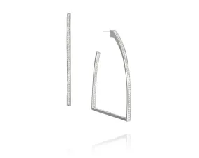 1.86ct Stirrup Hoop Earrings | Sterling Silver