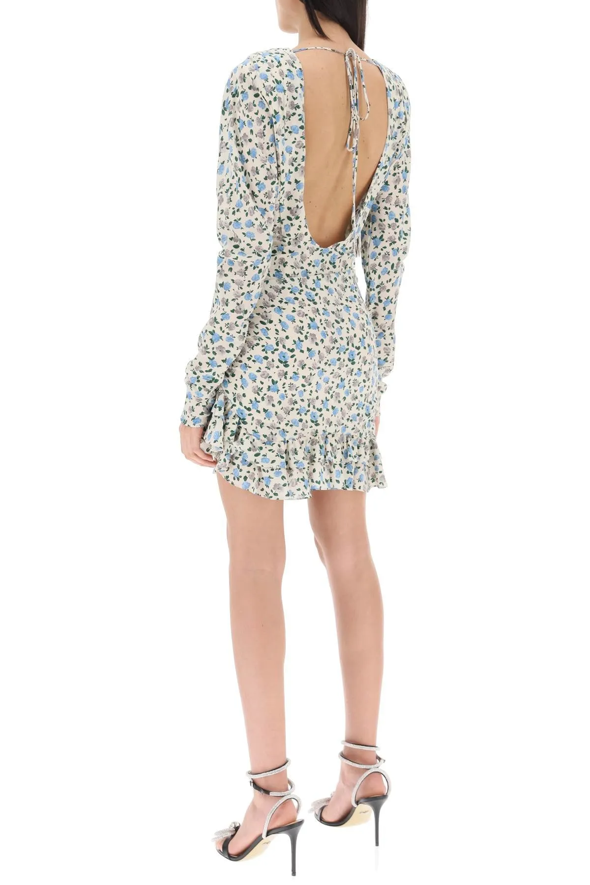 Alessandra Rich Women's Draped Mini Dress With Floral Pattern