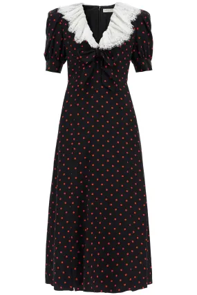 Alessandra Rich Women's 'Polka Dot Silk Midi Dress'