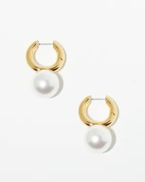 Golden Pearl Hoops