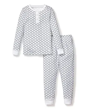 Kid's Pima Snug Fit Pajama Set | Nordic Antlers on White