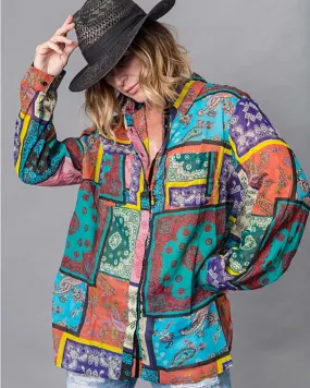 Kinsley Multi Color Boho Mixed Print Blouse