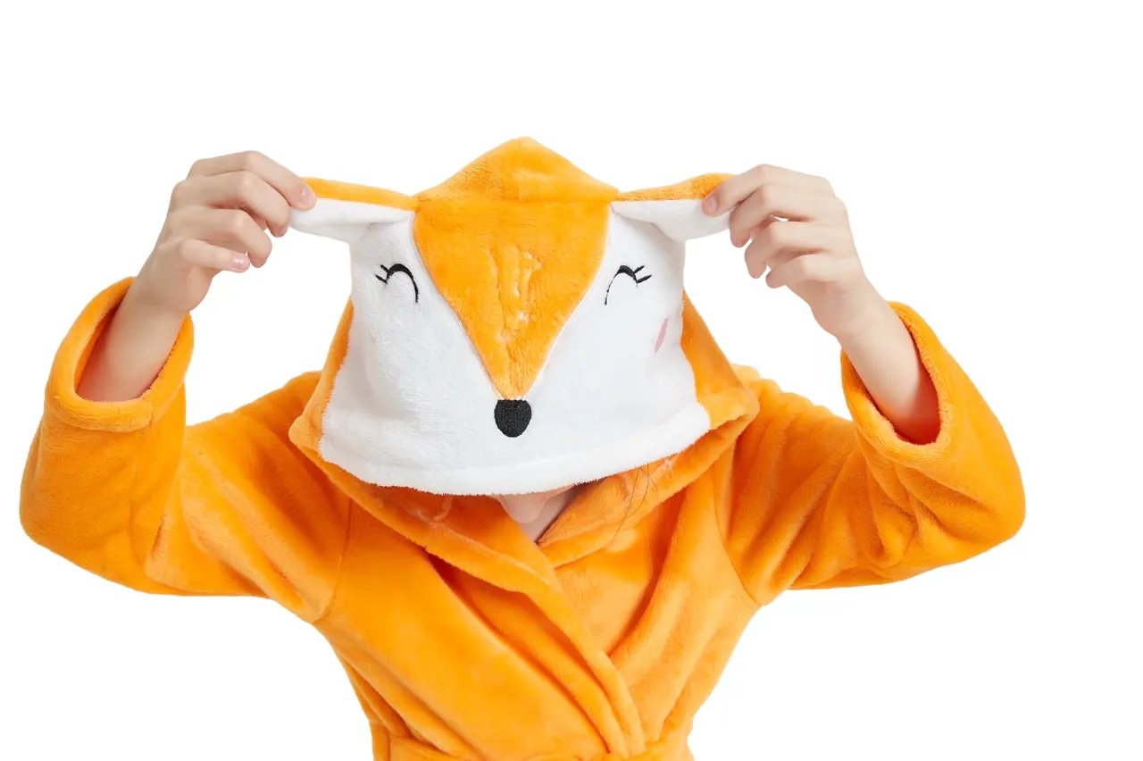 Orange Fox Kids Bathrobe