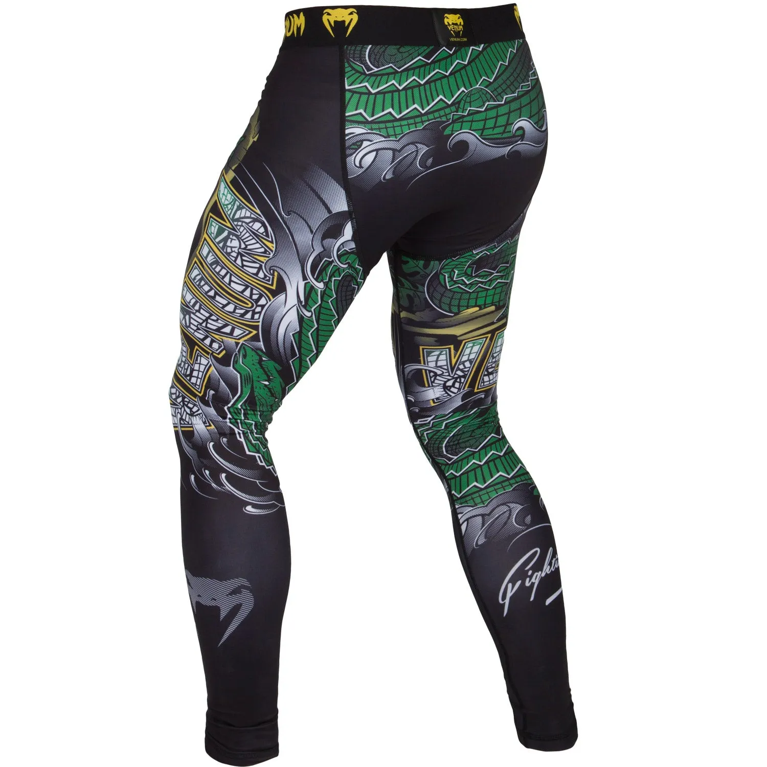 Venum Crocodile Compression Tights - Black/Green